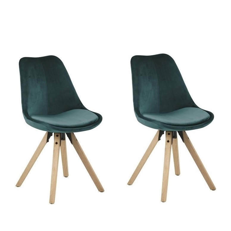 fluctueren doe alstublieft niet fragment Set van 2 Dima stoelen blauw/groene vic stof | Horecaoutlet.nl