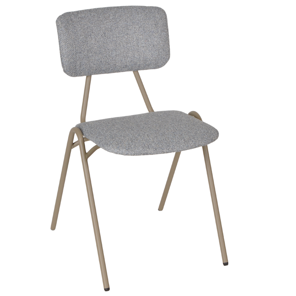 Floris schoolstoel blauwe stoffering