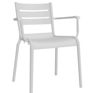 Terrasstoel Dolphin lichtgrijs kunststof met armleuning