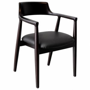 Armstoel Tokyo wenge hout zwart kunstleder