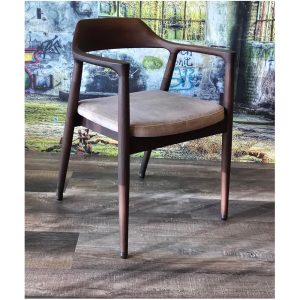 Armstoel Provence donker walnoten beits, zand stof