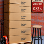 Bistro barkruk blank beuken pallet aanbieding