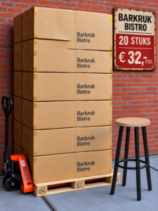 Bistro barkruk blank beuken pallet aanbieding