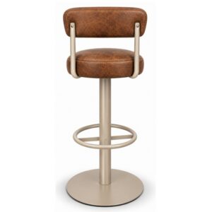 Cove barkruk cognac kunstleder - taupe frame