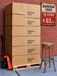 Paris barkruk antiek gebeitst pallet aanbieding