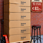 Paris barkruk rood kunstleer pallet aanbieding