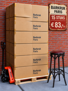 Paris barkruk rood kunstleer pallet aanbieding