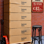 Paris barkruk zwart hout pallet aanbieding